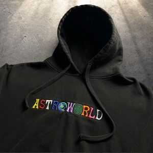 Travis Scott Astroworld Wish You Were Here Hoodie Black Size Large Skater Y2K
